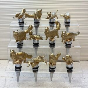 Gold Cat Wine Stopper each made in USA